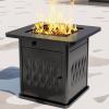 imageEAST OAK 32 Propane Fire Pit Table 50000 BTU Steel Gas FirePit for Outdoor Outside Patio Deck and Garden CSA Certified Fire Table with Magnetic Lid CoverStorage Basket and Lava Rock  BlackChocolate Coffee