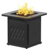 imageEAST OAK 32 Propane Fire Pit Table 50000 BTU Steel Gas FirePit for Outdoor Outside Patio Deck and Garden CSA Certified Fire Table with Magnetic Lid CoverStorage Basket and Lava Rock  BlackBlack