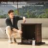 imageEAST OAK 32 Propane Fire Pit Table 50000 BTU Steel Gas FirePit for Outdoor Outside Patio Deck and Garden CSA Certified Fire Table with Magnetic Lid CoverStorage Basket and Lava Rock  BlackBrown