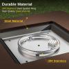 imageEAST OAK 32 Propane Fire Pit Table 50000 BTU Steel Gas FirePit for Outdoor Outside Patio Deck and Garden CSA Certified Fire Table with Magnetic Lid CoverStorage Basket and Lava Rock  BlackBrown  Silver