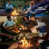 imageEAST OAK 32 Propane Fire Pit Table 50000 BTU Steel Gas FirePit for Outdoor Outside Patio Deck and Garden CSA Certified Fire Table with Magnetic Lid CoverStorage Basket and Lava Rock  BlackBrown