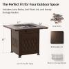 imageEAST OAK 32 Propane Fire Pit Table 50000 BTU Steel Gas FirePit for Outdoor Outside Patio Deck and Garden CSA Certified Fire Table with Magnetic Lid CoverStorage Basket and Lava Rock  BlackBrown