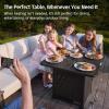 imageEAST OAK 32 Propane Fire Pit Table 50000 BTU Steel Gas FirePit for Outdoor Outside Patio Deck and Garden CSA Certified Fire Table with Magnetic Lid CoverStorage Basket and Lava Rock  BlackBlack
