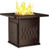 imageEAST OAK 32 Propane Fire Pit Table 50000 BTU Steel Gas FirePit for Outdoor Outside Patio Deck and Garden CSA Certified Fire Table with Magnetic Lid CoverStorage Basket and Lava Rock  BlackBrown