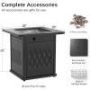 imageEAST OAK 32 Propane Fire Pit Table 50000 BTU Steel Gas FirePit for Outdoor Outside Patio Deck and Garden CSA Certified Fire Table with Magnetic Lid CoverStorage Basket and Lava Rock  BlackBlack