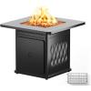 imageEAST OAK 32 Propane Fire Pit Table 50000 BTU Steel Gas FirePit for Outdoor Outside Patio Deck and Garden CSA Certified Fire Table with Magnetic Lid CoverStorage Basket and Lava Rock  BlackBlack