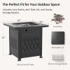 imageEAST OAK 32 Propane Fire Pit Table 50000 BTU Steel Gas FirePit for Outdoor Outside Patio Deck and Garden CSA Certified Fire Table with Magnetic Lid CoverStorage Basket and Lava Rock  BlackBlack