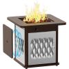 imageEAST OAK 32 Propane Fire Pit Table 50000 BTU Steel Gas FirePit for Outdoor Outside Patio Deck and Garden CSA Certified Fire Table with Magnetic Lid CoverStorage Basket and Lava Rock  BlackBrown  Silver
