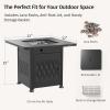 imageEAST OAK 32 Propane Fire Pit Table 50000 BTU Steel Gas FirePit for Outdoor Outside Patio Deck and Garden CSA Certified Fire Table with Magnetic Lid CoverStorage Basket and Lava Rock  BlackBlack