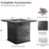 imageEAST OAK 32 Propane Fire Pit Table 50000 BTU Steel Gas FirePit for Outdoor Outside Patio Deck and Garden CSA Certified Fire Table with Magnetic Lid CoverStorage Basket and Lava Rock  BlackBlack
