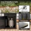 imageEAST OAK 32 Propane Fire Pit Table 50000 BTU Steel Gas FirePit for Outdoor Outside Patio Deck and Garden CSA Certified Fire Table with Magnetic Lid CoverStorage Basket and Lava Rock  BlackChocolate Coffee