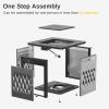 imageEAST OAK 32 Propane Fire Pit Table 50000 BTU Steel Gas FirePit for Outdoor Outside Patio Deck and Garden CSA Certified Fire Table with Magnetic Lid CoverStorage Basket and Lava Rock  BlackBlack