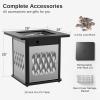 imageEAST OAK 32 Propane Fire Pit Table 50000 BTU Steel Gas FirePit for Outdoor Outside Patio Deck and Garden CSA Certified Fire Table with Magnetic Lid CoverStorage Basket and Lava Rock  BlackBlack
