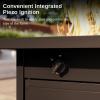 imageEAST OAK 32 Propane Fire Pit Table 50000 BTU Steel Gas FirePit for Outdoor Outside Patio Deck and Garden CSA Certified Fire Table with Magnetic Lid CoverStorage Basket and Lava Rock  BlackBrown