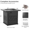 imageEAST OAK 32 Propane Fire Pit Table 50000 BTU Steel Gas FirePit for Outdoor Outside Patio Deck and Garden CSA Certified Fire Table with Magnetic Lid CoverStorage Basket and Lava Rock  BlackChocolate Coffee