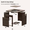 imageEAST OAK 32 Propane Fire Pit Table 50000 BTU Steel Gas FirePit for Outdoor Outside Patio Deck and Garden CSA Certified Fire Table with Magnetic Lid CoverStorage Basket and Lava Rock  BlackBrown
