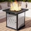 imageEAST OAK 32 Propane Fire Pit Table 50000 BTU Steel Gas FirePit for Outdoor Outside Patio Deck and Garden CSA Certified Fire Table with Magnetic Lid CoverStorage Basket and Lava Rock  BlackBlack