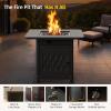 imageEAST OAK 32 Propane Fire Pit Table 50000 BTU Steel Gas FirePit for Outdoor Outside Patio Deck and Garden CSA Certified Fire Table with Magnetic Lid CoverStorage Basket and Lava Rock  BlackBlack