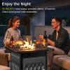 imageEAST OAK 32 Propane Fire Pit Table 50000 BTU Steel Gas FirePit for Outdoor Outside Patio Deck and Garden CSA Certified Fire Table with Magnetic Lid CoverStorage Basket and Lava Rock  BlackBlack