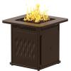 imageEAST OAK 32 Propane Fire Pit Table 50000 BTU Steel Gas FirePit for Outdoor Outside Patio Deck and Garden CSA Certified Fire Table with Magnetic Lid CoverStorage Basket and Lava Rock  BlackBrown
