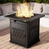 imageEAST OAK 32 Propane Fire Pit Table 50000 BTU Steel Gas FirePit for Outdoor Outside Patio Deck and Garden CSA Certified Fire Table with Magnetic Lid CoverStorage Basket and Lava Rock  BlackBlack