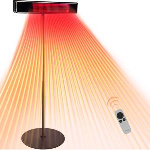 imageEAST OAK Electric Heater Standing Indoor Outdoor Heaters for Patio with Nanocrystal Glassceramic 1500W Fast Heat Waterproof ampamp Dustproof 3 Heat Settings ampamp 24h Timer Tipover ampamp Overheat ProtectionPatio Heaters2024