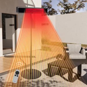 imageEAST OAK Electric Heater Standing Indoor Outdoor Heaters for Patio with Nanocrystal Glassceramic 1500W Fast Heat Waterproof ampamp Dustproof 3 Heat Settings ampamp 24h Timer Tipover ampamp Overheat ProtectionPatio Heaters