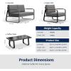 imageEAST OAK Courtyard Patio Furniture Set 4Piece Outdoor Patio Set with Sofa Removable ampamp Washable Deep Seating Cushion Tempered Glass Table Outside Patio Conversation Sets Black ampamp GreyAlexanderearth Black  Misty Grey