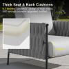 imageEAST OAK Modern 3 Pieces Patio Conversation Set Armchairs with Coffee Table Outdoor Furniture Set with Cushion Earth Black ampamp Misty GreyEarth Black  Misty Grey