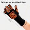 imageEAST OAK BBQ Gloves 1472 Heat Resistant Gloves Silicone NonSlip Grill Gloves for Smoker Barbecue RedRed