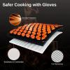 imageEAST OAK BBQ Gloves 1472 Heat Resistant Gloves Silicone NonSlip Grill Gloves for Smoker Barbecue RedRed