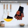 imageEAST OAK BBQ Gloves 1472 Heat Resistant Gloves Silicone NonSlip Grill Gloves for Smoker Barbecue RedRed