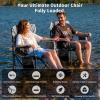 imageEast Oak Camping Folding Chair Heavy Duty Support 500 LBS Camping Chairs for Adults 600D Oxford Lawn Chairs with Side Pocket and Cup Holder Outdoor Chairs for Sports Beach Fishing BlueDeep Grey