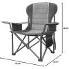 imageEast Oak Camping Folding Chair Heavy Duty Support 500 LBS Camping Chairs for Adults 600D Oxford Lawn Chairs with Side Pocket and Cup Holder Outdoor Chairs for Sports Beach Fishing BlueDeep Grey