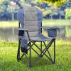 imageEast Oak Camping Folding Chair Heavy Duty Support 500 LBS Camping Chairs for Adults 600D Oxford Lawn Chairs with Side Pocket and Cup Holder Outdoor Chairs for Sports Beach Fishing BlueGrey