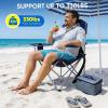 imageEast Oak Camping Folding Chair Heavy Duty Support 500 LBS Camping Chairs for Adults 600D Oxford Lawn Chairs with Side Pocket and Cup Holder Outdoor Chairs for Sports Beach Fishing BlueSlate Gray