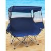 imageEast Oak Camping Folding Chair Heavy Duty Support 500 LBS Camping Chairs for Adults 600D Oxford Lawn Chairs with Side Pocket and Cup Holder Outdoor Chairs for Sports Beach Fishing BlueBlue