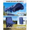 imageEast Oak Camping Folding Chair Heavy Duty Support 500 LBS Camping Chairs for Adults 600D Oxford Lawn Chairs with Side Pocket and Cup Holder Outdoor Chairs for Sports Beach Fishing BlueBlue