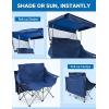 imageEast Oak Camping Folding Chair Heavy Duty Support 500 LBS Camping Chairs for Adults 600D Oxford Lawn Chairs with Side Pocket and Cup Holder Outdoor Chairs for Sports Beach Fishing BlueBlue