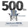imageEast Oak Camping Folding Chair Heavy Duty Support 500 LBS Camping Chairs for Adults 600D Oxford Lawn Chairs with Side Pocket and Cup Holder Outdoor Chairs for Sports Beach Fishing BlueGrey