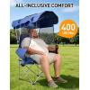 imageEast Oak Camping Folding Chair Heavy Duty Support 500 LBS Camping Chairs for Adults 600D Oxford Lawn Chairs with Side Pocket and Cup Holder Outdoor Chairs for Sports Beach Fishing BlueBlue