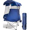 imageEast Oak Camping Folding Chair Heavy Duty Support 500 LBS Camping Chairs for Adults 600D Oxford Lawn Chairs with Side Pocket and Cup Holder Outdoor Chairs for Sports Beach Fishing BlueBlue