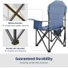 imageEast Oak Camping Folding Chair Heavy Duty Support 500 LBS Camping Chairs for Adults 600D Oxford Lawn Chairs with Side Pocket and Cup Holder Outdoor Chairs for Sports Beach Fishing BlueGrey
