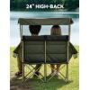 imageEast Oak Camping Folding Chair Heavy Duty Support 500 LBS Camping Chairs for Adults 600D Oxford Lawn Chairs with Side Pocket and Cup Holder Outdoor Chairs for Sports Beach Fishing BlueGreen