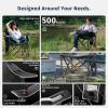 imageEast Oak Camping Folding Chair Heavy Duty Support 500 LBS Camping Chairs for Adults 600D Oxford Lawn Chairs with Side Pocket and Cup Holder Outdoor Chairs for Sports Beach Fishing BlueDeep Grey
