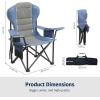 imageEast Oak Camping Folding Chair Heavy Duty Support 500 LBS Camping Chairs for Adults 600D Oxford Lawn Chairs with Side Pocket and Cup Holder Outdoor Chairs for Sports Beach Fishing BlueGrey