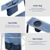 imageEast Oak Camping Folding Chair Heavy Duty Support 500 LBS Camping Chairs for Adults 600D Oxford Lawn Chairs with Side Pocket and Cup Holder Outdoor Chairs for Sports Beach Fishing BlueGrey