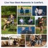 imageEast Oak Camping Folding Chair Heavy Duty Support 500 LBS Camping Chairs for Adults 600D Oxford Lawn Chairs with Side Pocket and Cup Holder Outdoor Chairs for Sports Beach Fishing BlueGrey