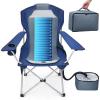 imageEast Oak Camping Folding Chair Heavy Duty Support 500 LBS Camping Chairs for Adults 600D Oxford Lawn Chairs with Side Pocket and Cup Holder Outdoor Chairs for Sports Beach Fishing BlueSlate Gray