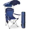 imageEast Oak Camping Folding Chair Heavy Duty Support 500 LBS Camping Chairs for Adults 600D Oxford Lawn Chairs with Side Pocket and Cup Holder Outdoor Chairs for Sports Beach Fishing BlueBlue